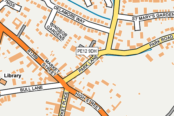 PE12 9DH map - OS OpenMap – Local (Ordnance Survey)