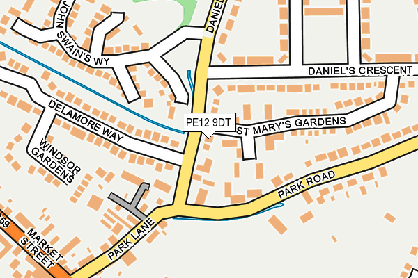 PE12 9DT map - OS OpenMap – Local (Ordnance Survey)