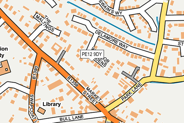 PE12 9DY map - OS OpenMap – Local (Ordnance Survey)