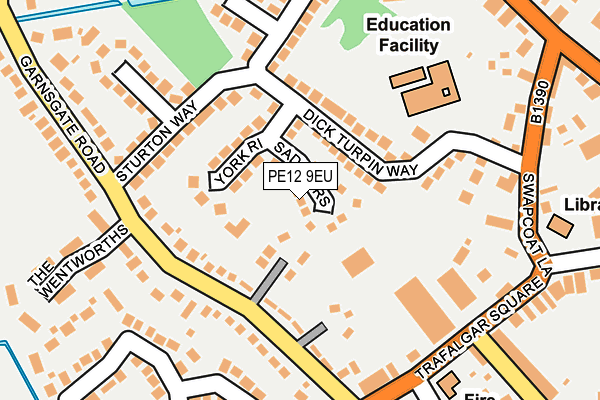 PE12 9EU map - OS OpenMap – Local (Ordnance Survey)