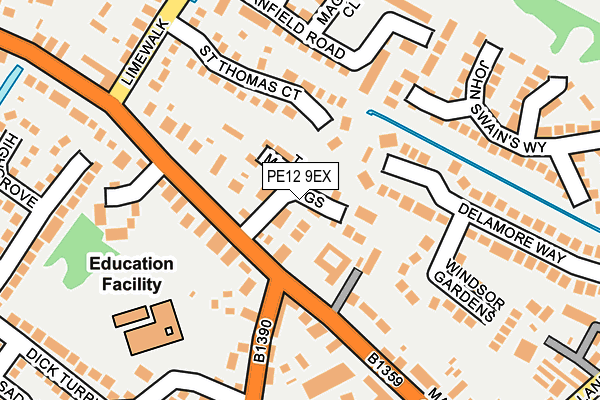 PE12 9EX map - OS OpenMap – Local (Ordnance Survey)