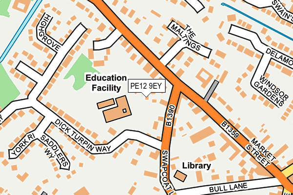 PE12 9EY map - OS OpenMap – Local (Ordnance Survey)