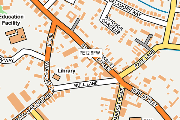 PE12 9FW map - OS OpenMap – Local (Ordnance Survey)