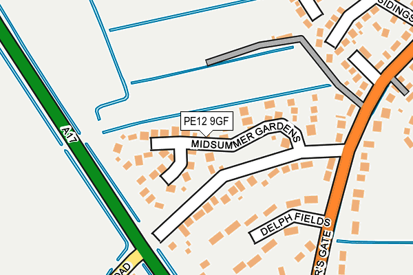 PE12 9GF map - OS OpenMap – Local (Ordnance Survey)