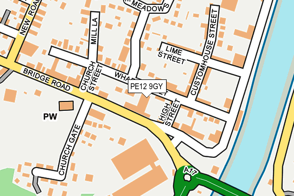 PE12 9GY map - OS OpenMap – Local (Ordnance Survey)