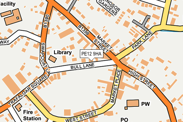 PE12 9HA map - OS OpenMap – Local (Ordnance Survey)