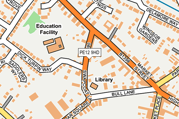 PE12 9HD map - OS OpenMap – Local (Ordnance Survey)