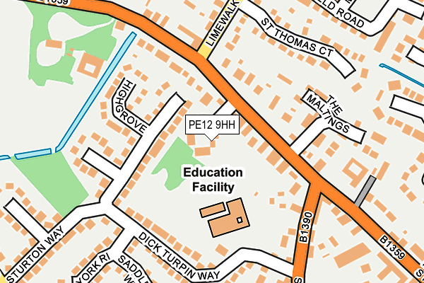 PE12 9HH map - OS OpenMap – Local (Ordnance Survey)