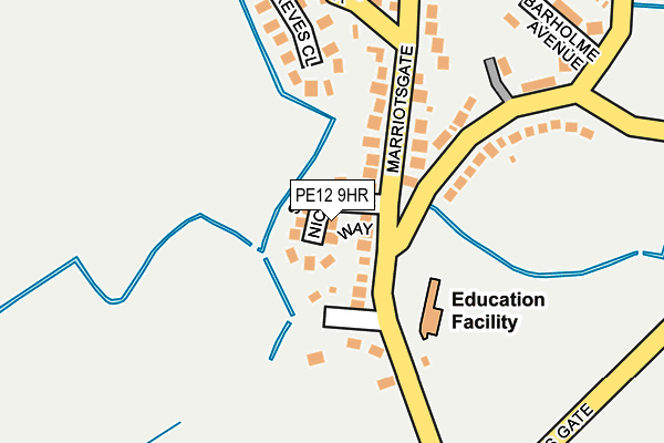 PE12 9HR map - OS OpenMap – Local (Ordnance Survey)