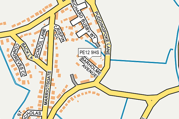 PE12 9HS map - OS OpenMap – Local (Ordnance Survey)