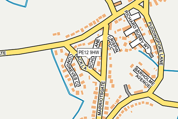 PE12 9HW map - OS OpenMap – Local (Ordnance Survey)