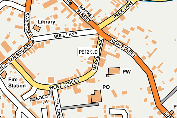 PE12 9JD map - OS OpenMap – Local (Ordnance Survey)