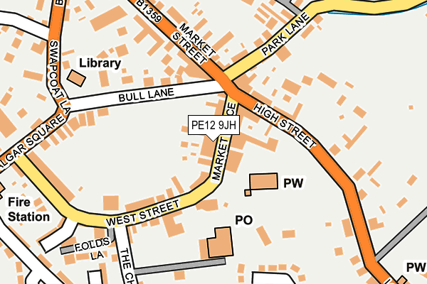 PE12 9JH map - OS OpenMap – Local (Ordnance Survey)