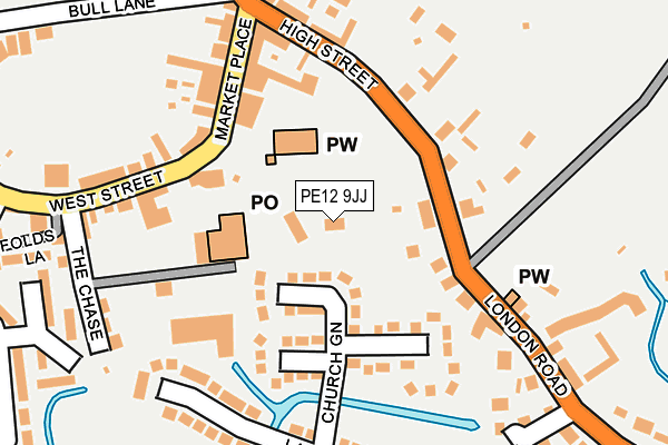 PE12 9JJ map - OS OpenMap – Local (Ordnance Survey)