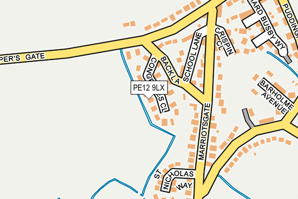 PE12 9LX map - OS OpenMap – Local (Ordnance Survey)