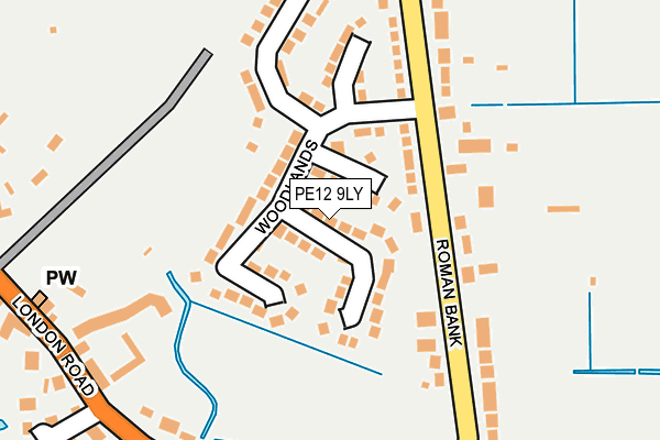 PE12 9LY map - OS OpenMap – Local (Ordnance Survey)