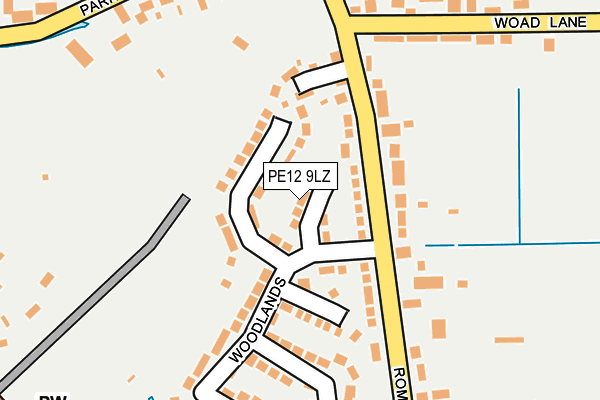 PE12 9LZ map - OS OpenMap – Local (Ordnance Survey)