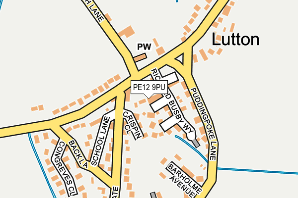 PE12 9PU map - OS OpenMap – Local (Ordnance Survey)