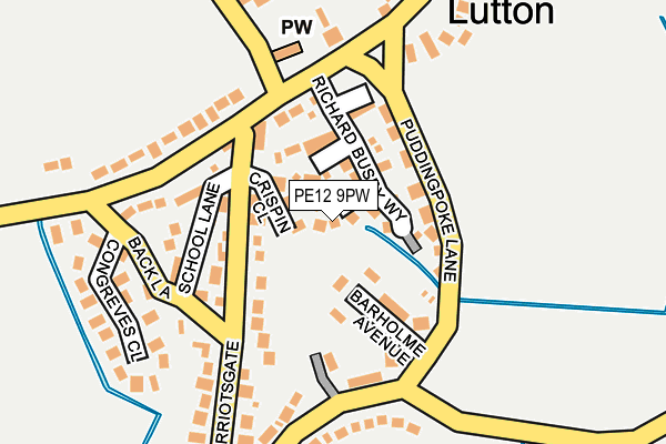 PE12 9PW map - OS OpenMap – Local (Ordnance Survey)