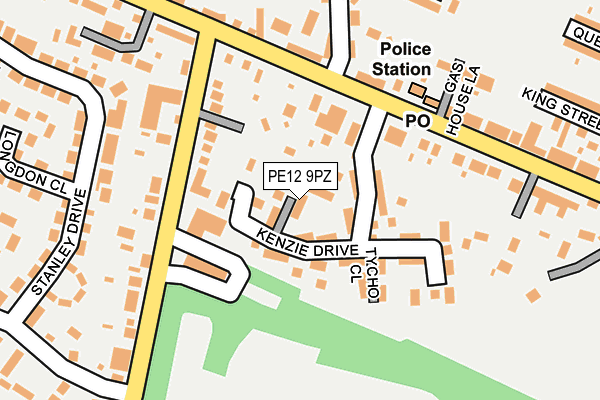 PE12 9PZ map - OS OpenMap – Local (Ordnance Survey)