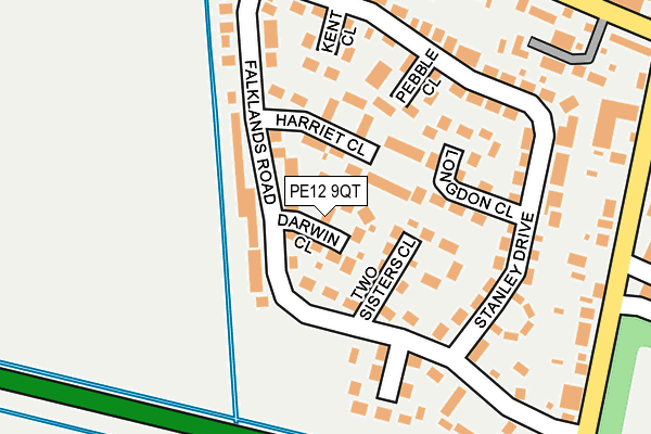 PE12 9QT map - OS OpenMap – Local (Ordnance Survey)