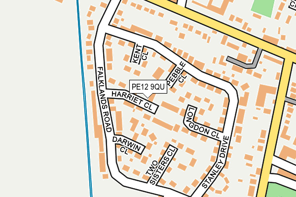 PE12 9QU map - OS OpenMap – Local (Ordnance Survey)