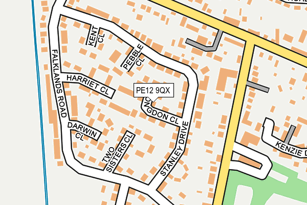 PE12 9QX map - OS OpenMap – Local (Ordnance Survey)