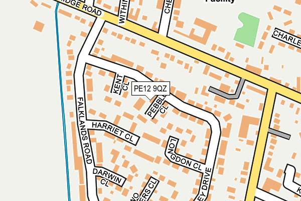 PE12 9QZ map - OS OpenMap – Local (Ordnance Survey)