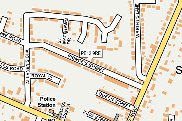 PE12 9RE map - OS OpenMap – Local (Ordnance Survey)