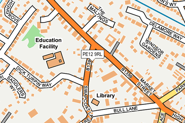 PE12 9RL map - OS OpenMap – Local (Ordnance Survey)