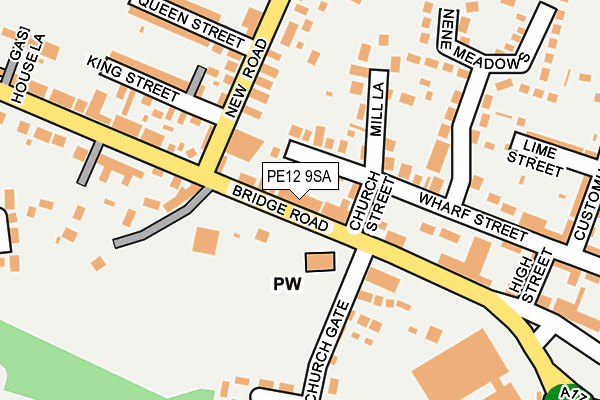 PE12 9SA map - OS OpenMap – Local (Ordnance Survey)