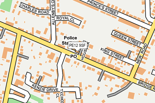 PE12 9SF map - OS OpenMap – Local (Ordnance Survey)