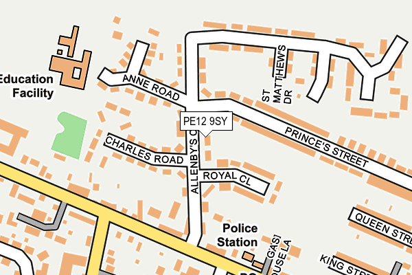 PE12 9SY map - OS OpenMap – Local (Ordnance Survey)