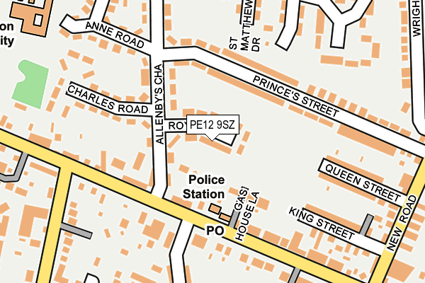PE12 9SZ map - OS OpenMap – Local (Ordnance Survey)