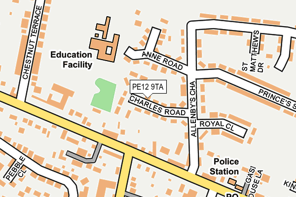 PE12 9TA map - OS OpenMap – Local (Ordnance Survey)