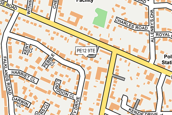 PE12 9TE map - OS OpenMap – Local (Ordnance Survey)