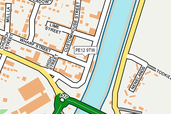 PE12 9TW map - OS OpenMap – Local (Ordnance Survey)