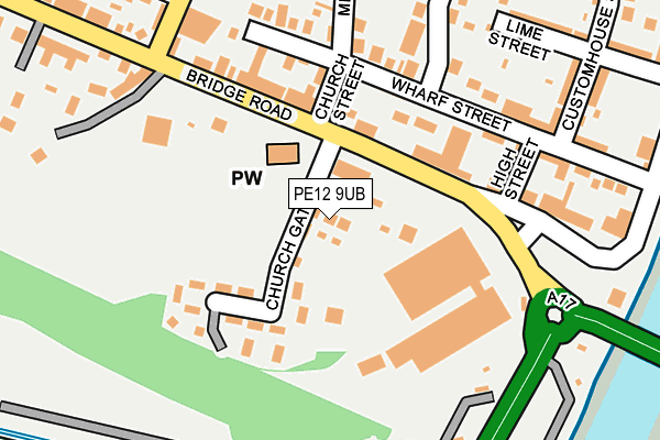 PE12 9UB map - OS OpenMap – Local (Ordnance Survey)