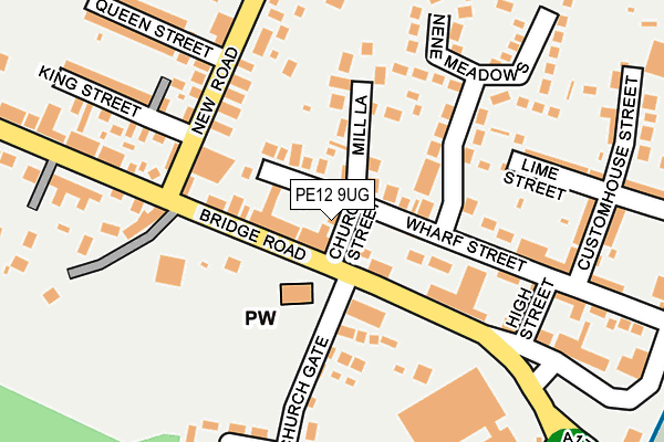 PE12 9UG map - OS OpenMap – Local (Ordnance Survey)