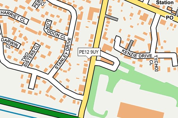 PE12 9UY map - OS OpenMap – Local (Ordnance Survey)