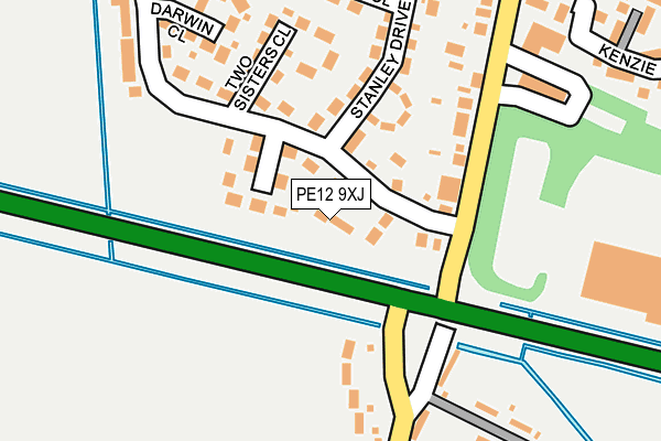 PE12 9XJ map - OS OpenMap – Local (Ordnance Survey)