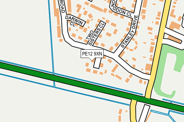 PE12 9XN map - OS OpenMap – Local (Ordnance Survey)