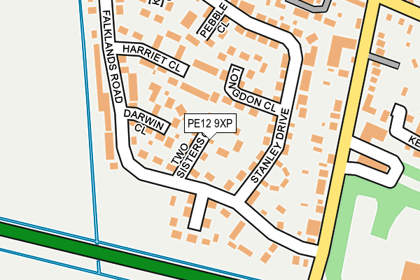 PE12 9XP map - OS OpenMap – Local (Ordnance Survey)