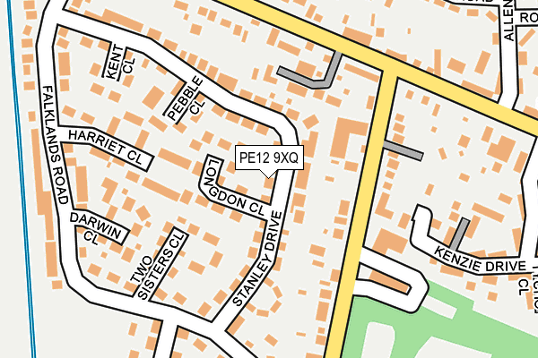 PE12 9XQ map - OS OpenMap – Local (Ordnance Survey)