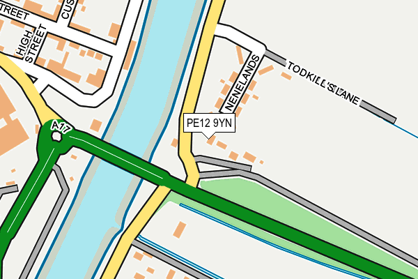 PE12 9YN map - OS OpenMap – Local (Ordnance Survey)
