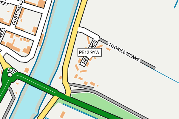 PE12 9YW map - OS OpenMap – Local (Ordnance Survey)