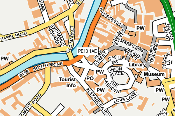 PE13 1AE map - OS OpenMap – Local (Ordnance Survey)