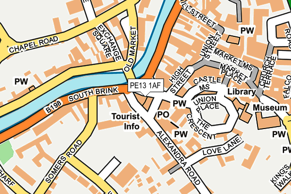 PE13 1AF map - OS OpenMap – Local (Ordnance Survey)