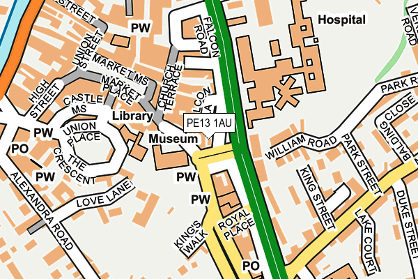 PE13 1AU map - OS OpenMap – Local (Ordnance Survey)