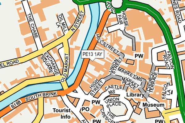 PE13 1AY map - OS OpenMap – Local (Ordnance Survey)
